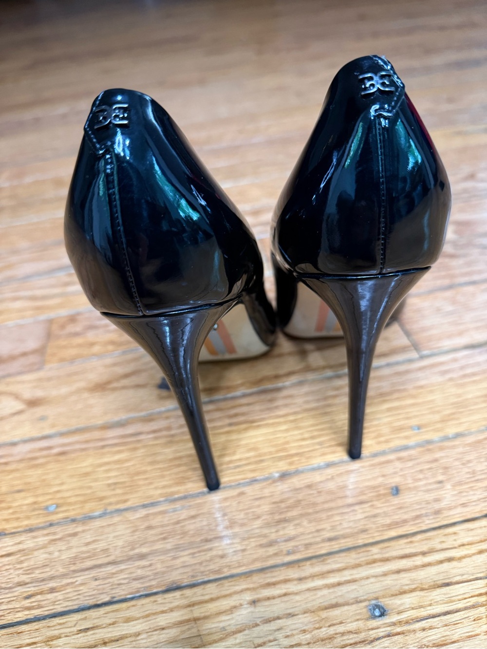 Sam Edelman Black Patent Pointed Toe Pumps Size 9 Stiletto Heels Classic Sexy - Picture 10 of 12